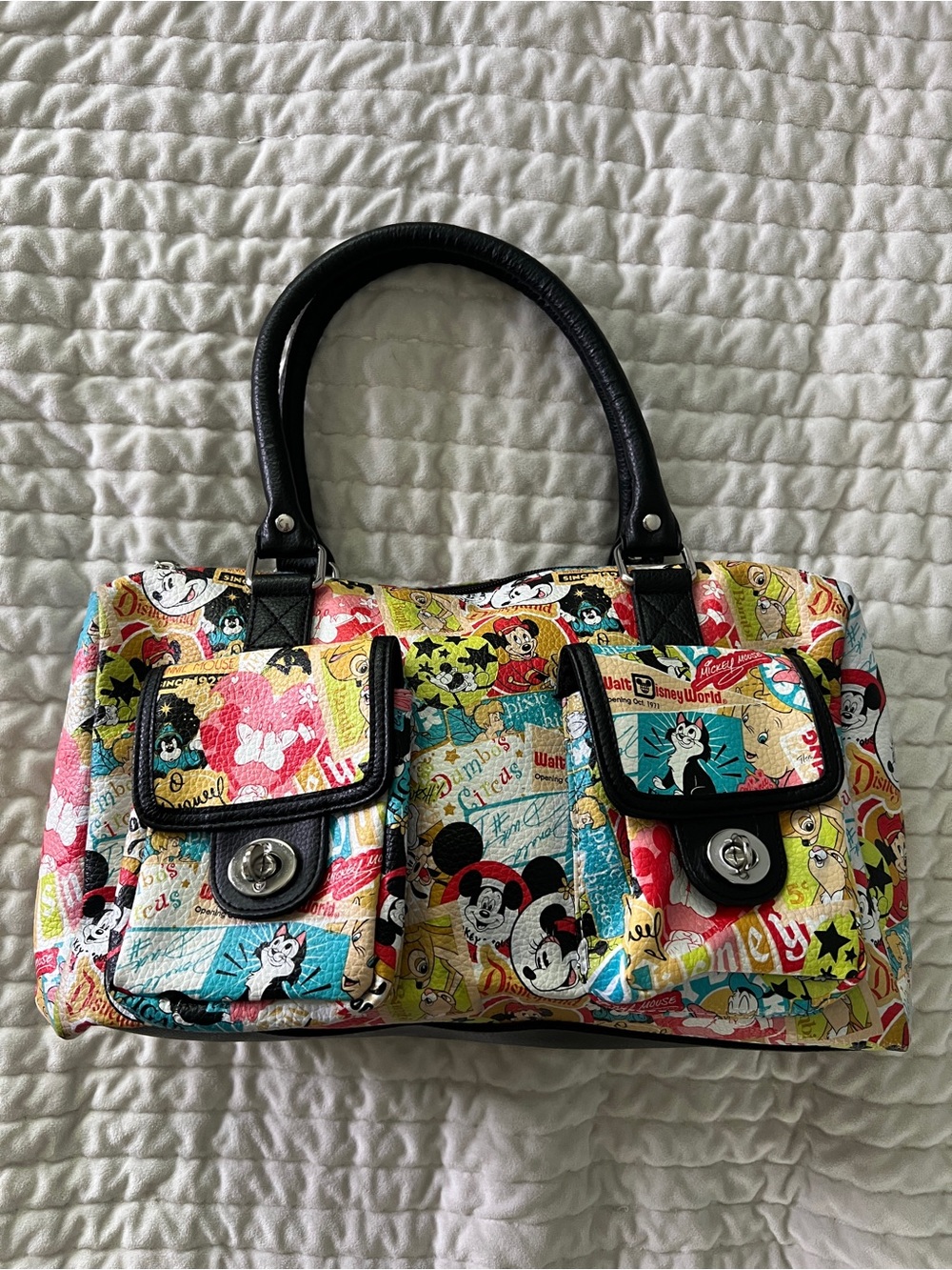 Disney Parks Disney World Satchel Purse with Black Handles